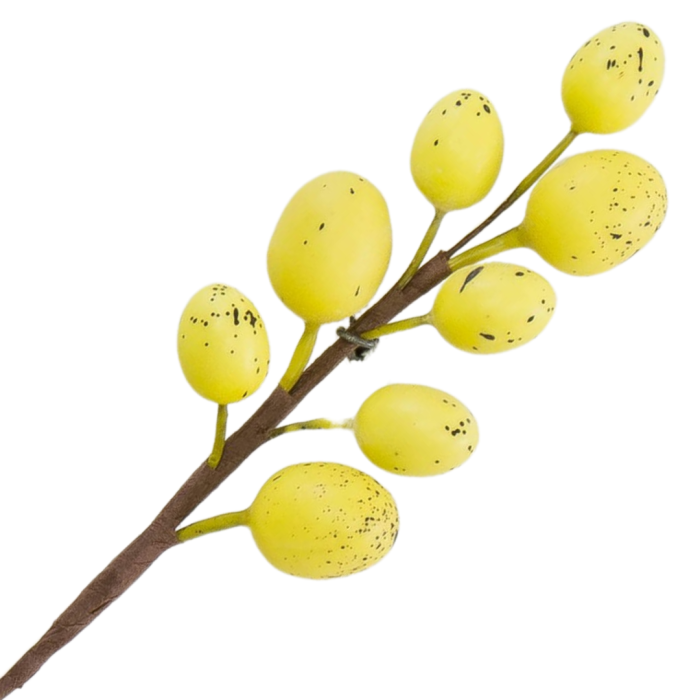 [68th0201] Gałązka ozdobna wielkanocna pisanki żółte 26cm