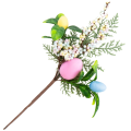 [68fz0301] Gałązka wielkanocna z kolorowymi pisankami i kuleczkami 30cm