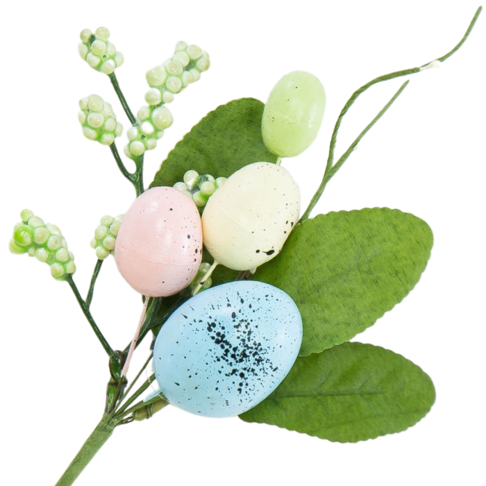 [68tm0301] Gałązka wielkanocna z kolorowymi pisankami 25cm