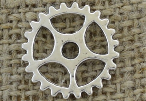 [312199] Element ozdobny steampunk tryb w kolorze srebrnym 15mm