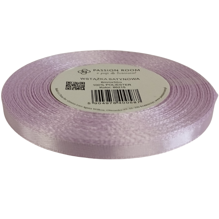 [86228] Wstążka satynowa 6mm 32mb liliowa