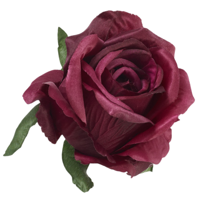 [68b53022] Róża główka wyrobowa 10cm śliwkowa