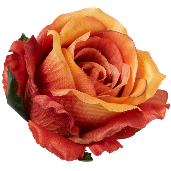 [68b53089] Róża główka wyrobowa 10cm pomarańczowa cieniowana