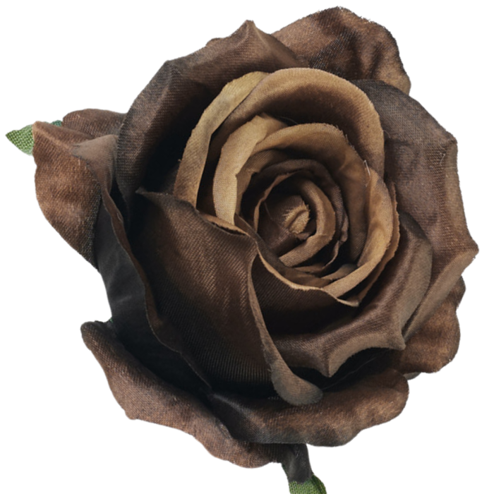 [68b53092] Róża główka wyrobowa 10cm czarno- brązowa