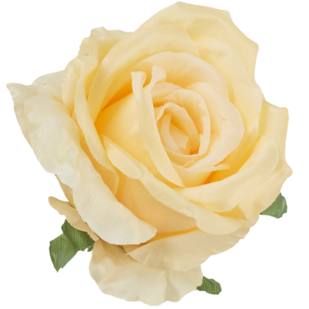 [68b53234] Róża główka wyrobowa 10cm pastelowożółta