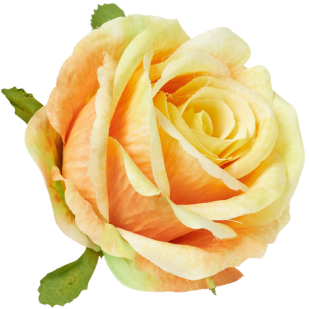 [68b56004] Róża główka wyrobowa 10cm jasnożółta cieniowana