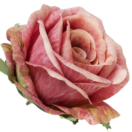 [68b56043] Róża główka wyrobowa 10cm różowa cieniowana