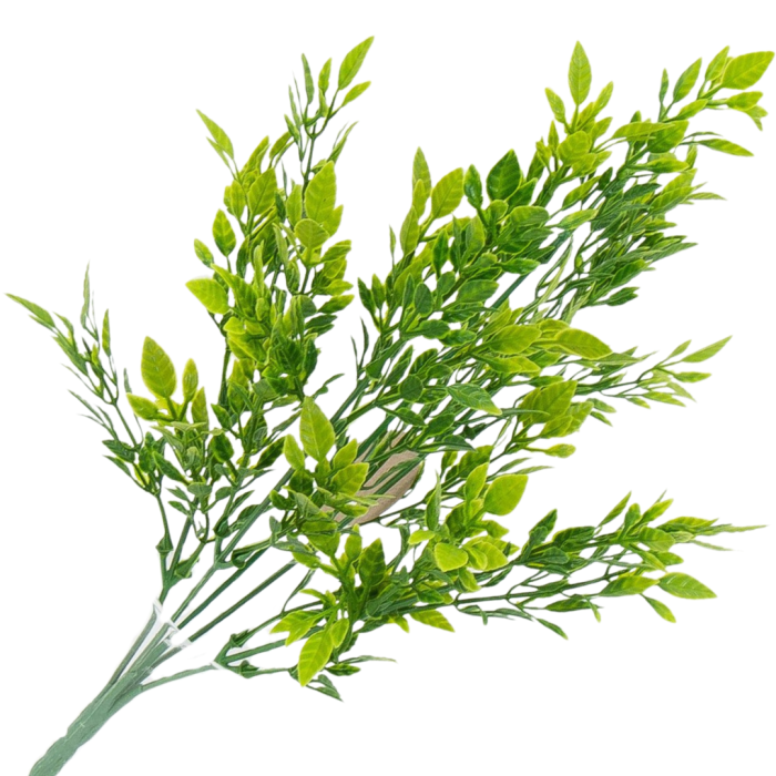 [68u4701] Bukiet plastikowych listków zielony cieniowany  33cm