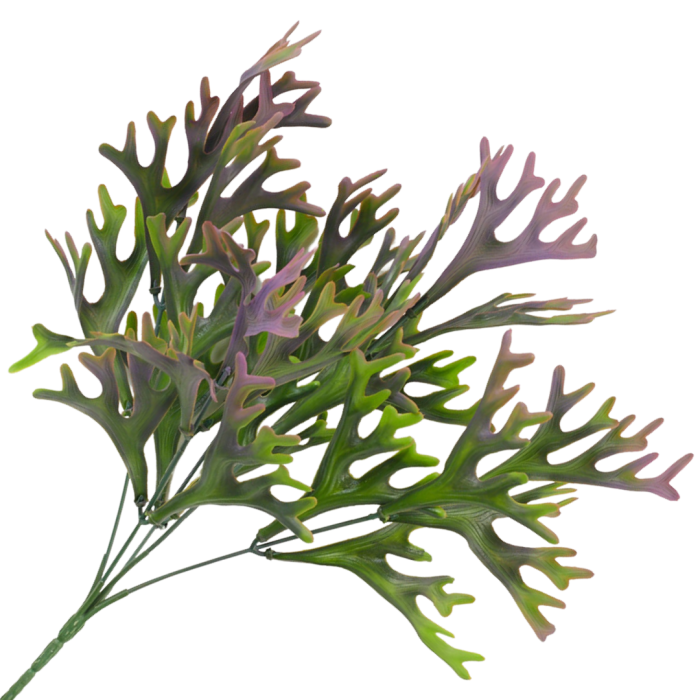 [68u5702] Bukiet liści łosie rogi zielono-fioletowy 35cm