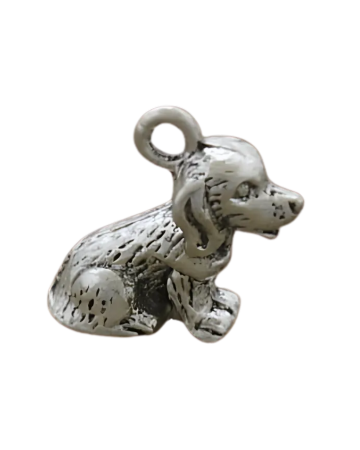 [307500] Zawieszka trójwymiarowa pies kolor srebrny