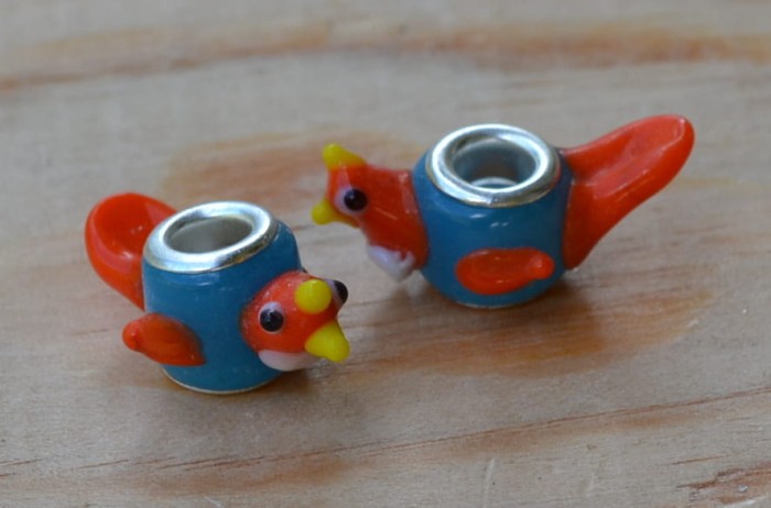 Lampwork kogut niebieski 