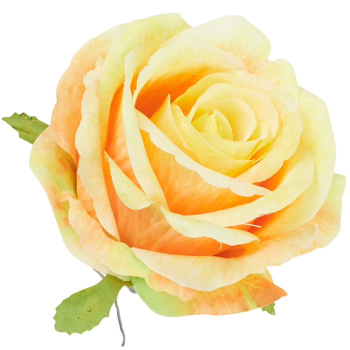 [68b5204] Róża główka wyrobowa 9cm żółta cieniowana