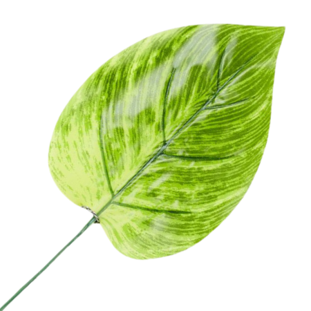 [68s38901] Liść dekoracyjny gumowy zielony cieniowany