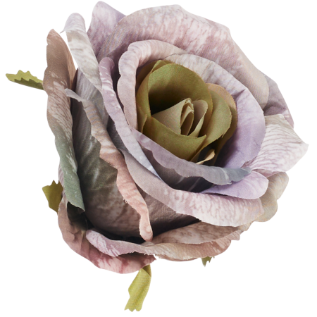 [68b56051] Róża główka wyrobowa 10cm fioletowo-zielona