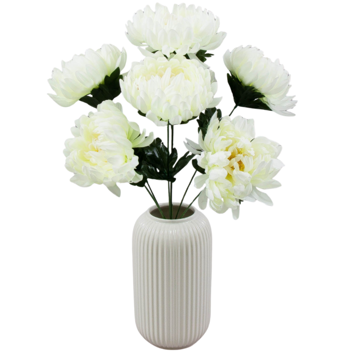 [wd7602] Bukiet chryzantem 7 kwiatów 45cm kremowobiały