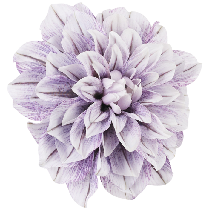 [68b3235] Główka kwiatowa dalia 17cm biało- fioletowa