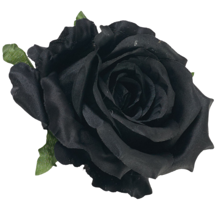 [68b53093] Róża główka wyrobowa 10cm czarna