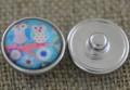 31855 Nap z kaboszonem z obrazkiem sowy na różowej gałęzi 18mm