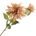 [68a10708] Gałązka kwiatowa dalia 63cm cappuccino