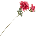 [68a10709] Gałązka kwiatowa dalia 63cm koralowa