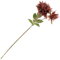 [68a10713] Gałązka kwiatowa dalia 63cm brązowa