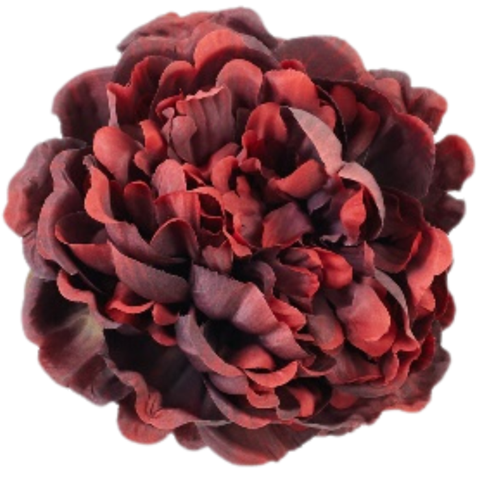 [68b3528] Główka kwiatowa peonia 15cm czerwono- brązowa