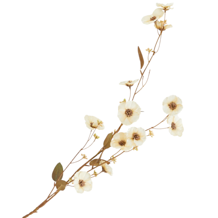 [68a10201] Gałązka kwiatowa jesienna anemon 100cm kremowy