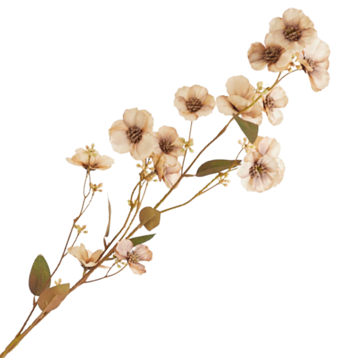 [68a10203] Gałązka kwiatowa jesienna anemon 100cm beżowy
