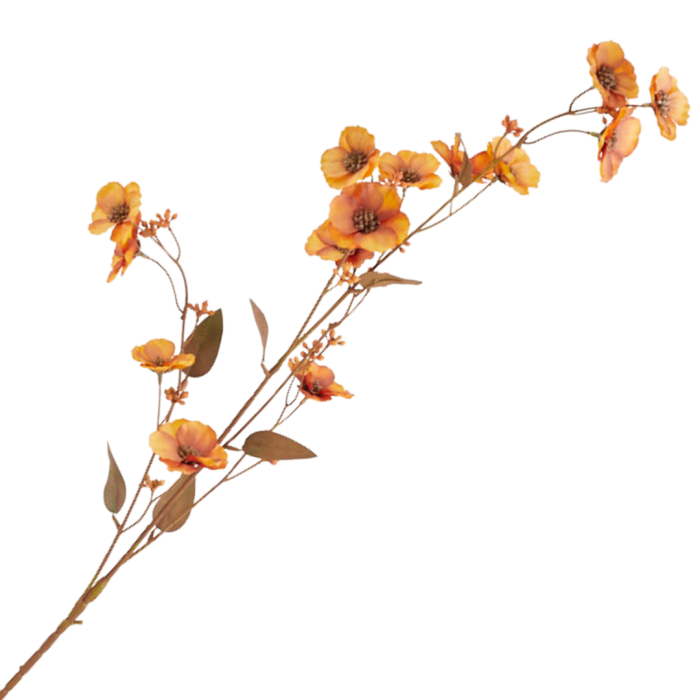 [68a10205] Gałązka kwiatowa jesienna anemon 100cm pomarańczowy