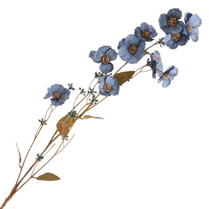 [68a10207] Gałązka kwiatowa jesienna anemon 100cm niebieski