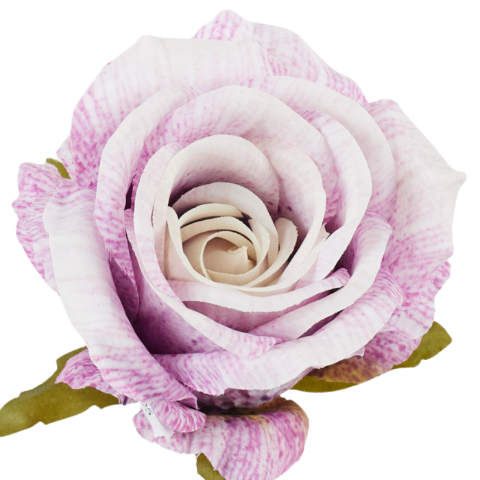[68b51105] Róża główka wyrobowa 9cm biało-różowo-kremowa
