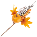 [68xp10101] Gałązka ozdobna jesienna z dynią i liśćmi 19cm