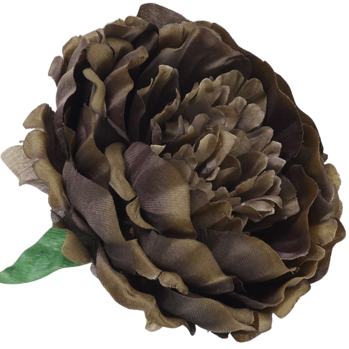 [wb1161] Główka kwiatowa peonia duża 12cm brązowa