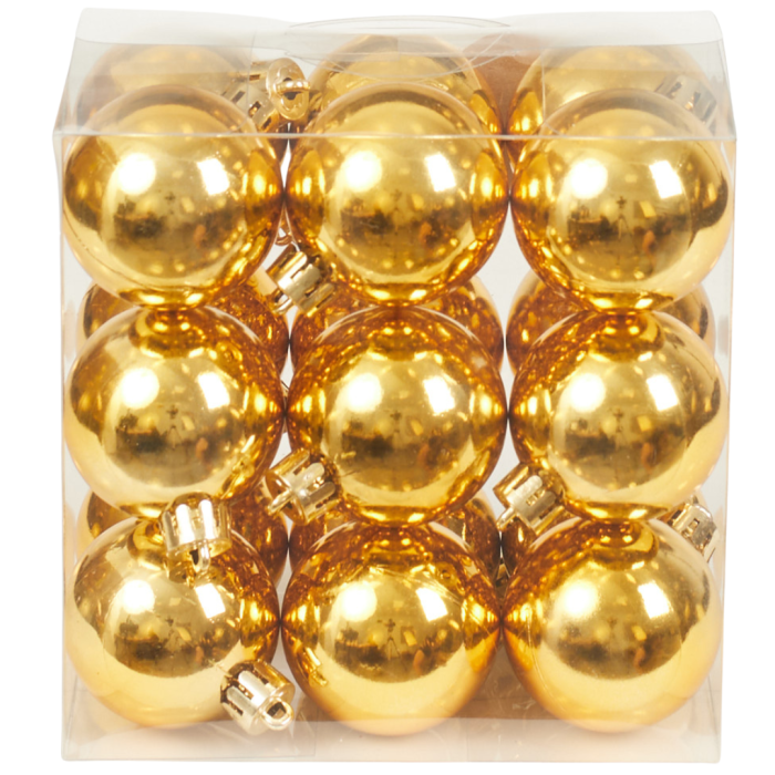 [67xv1302] Bombki nietłukące błyszczące złote 4cm 18szt