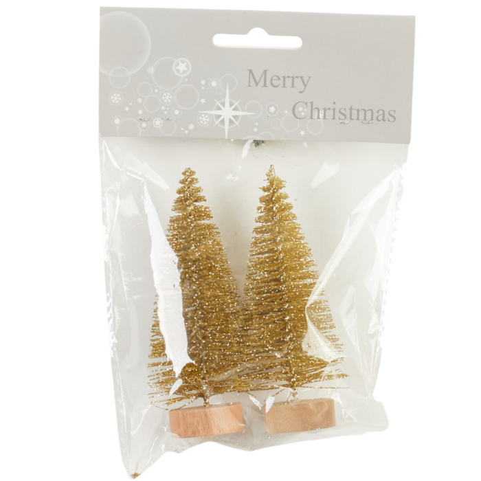 [68xo2202] Choinka złota na pieńku XXXcm 2szt