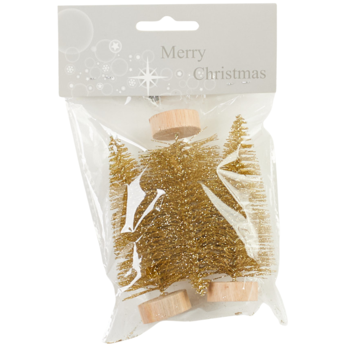 [68xo2302] Choinka złota na pieńku XXXcm 3szt