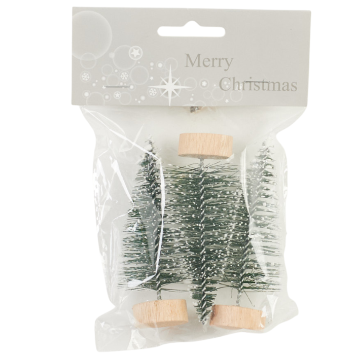[68xo2303] Choinka zielona ośnieżona na pieńku XXXcm 3szt