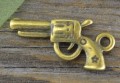 107230 Zawieszka mała pistolet w kolorze brązu 3szt