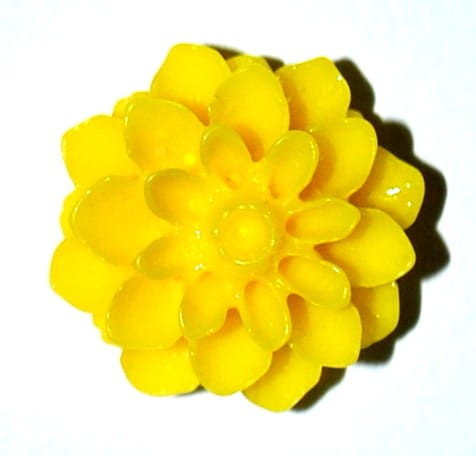 Kaboszon kwiatuszek 15mm żółty