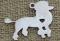 [307419] Zawieszka mała ze stali nierdzewnej pies w kolorze srebrnym