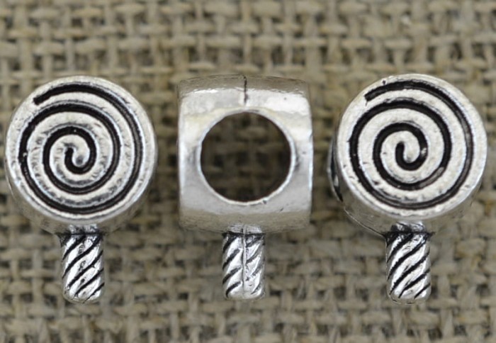 312160 Koralik modułowy lizak w kolorze srebrnym