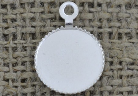 [30199] Baza medalionu srebrna kaboszon 10mm 5szt