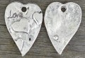 30841 Zawieszka duża serce LOVE w kolorze starego srebra