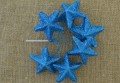  [680154] Gwiazdki brokatowe na druciku 4,5cm 6szt błękitne