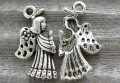 ś07182 Zawieszka aniołek 22*12mm w kolorze srebrnym 2szt