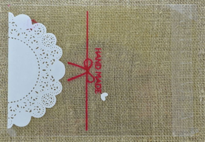 71114 Torebki foliowe z paskiem kleju serwetka HAND MADE 2szt