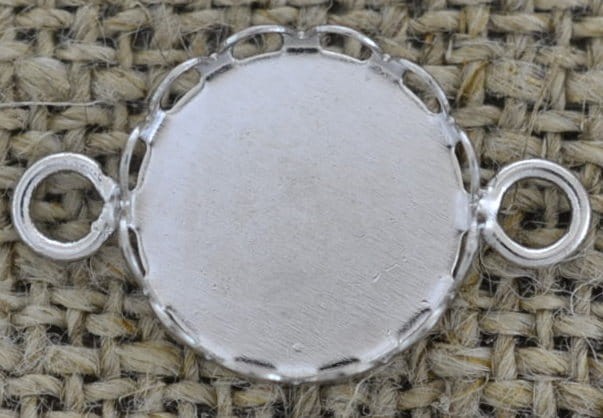 30171 Ozdobna baza, łącznik w kolorze srebrnym na kaboszon 12mm