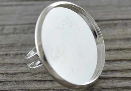 [50340] Baza pierścionka srebrna na kaboszon 27mm