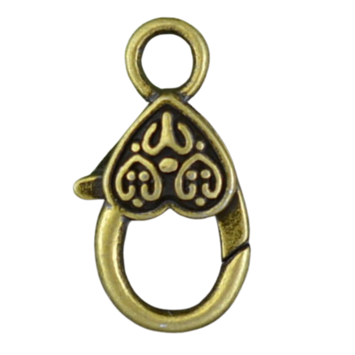 [11527] Duży ozdobny karabińczyk w kolorze brązu