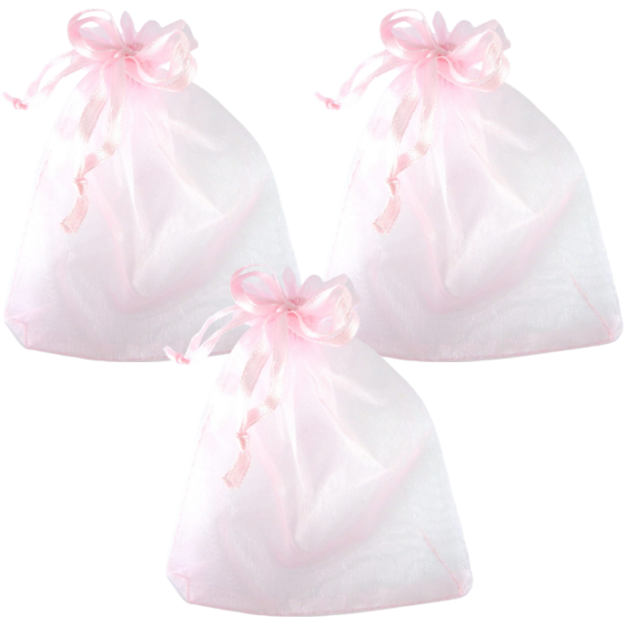 [1060202] Torebka z organzy 10*12cm bladoróżowa 3szt